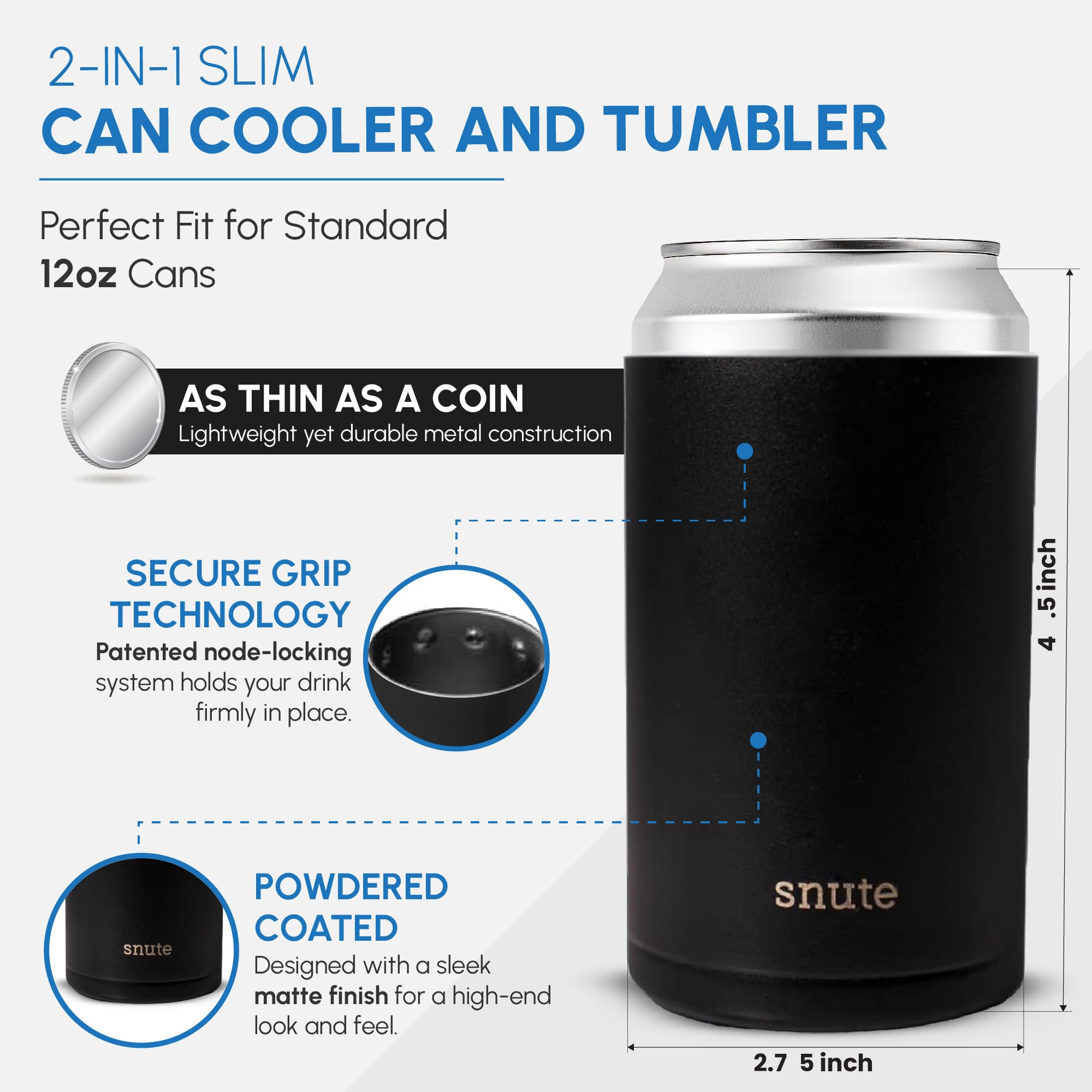 Snute terminacion negro mate, aspecto elegante y discreto.