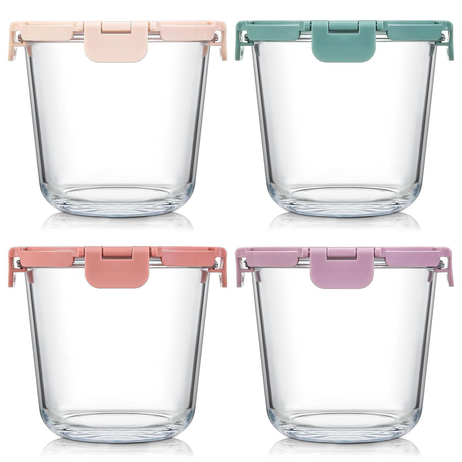 Conjunto Snuvid de vidrio con tapas de 3 tazas para sobras y comidas