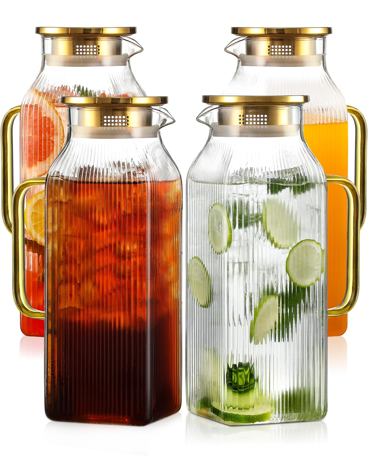 Jarra Snuvid cuadrada de 2 L, vista frontal, ideal para bebidas refrescantes