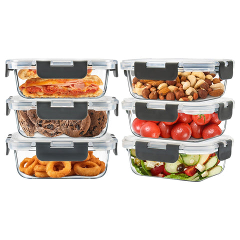 SOACOAKO contenedores de cristal 12 oz 6pack para llevar comidas seguras