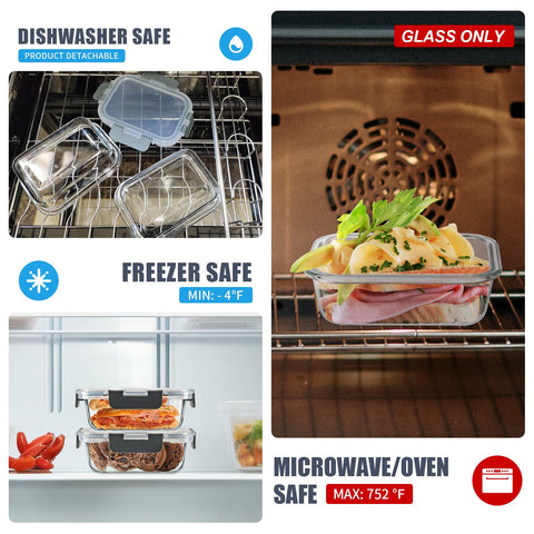 SOACOAKO vidrio borosilicato resistente a temperaturas extremas para cocinar y almacenar