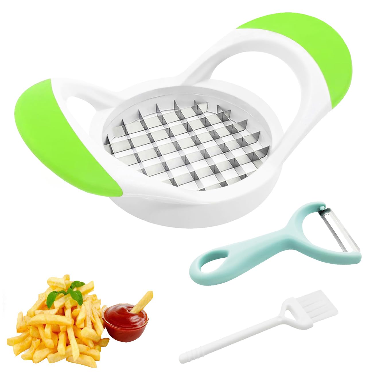 SOAZTAUM Cortador de papas fritas profesional para papas crujientes en casa
