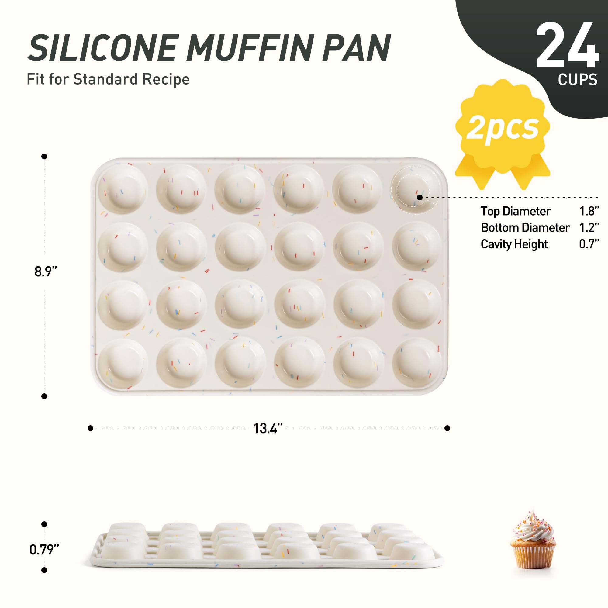 Socisen 24-tazas molde mini cupcakes para porciones uniformes.