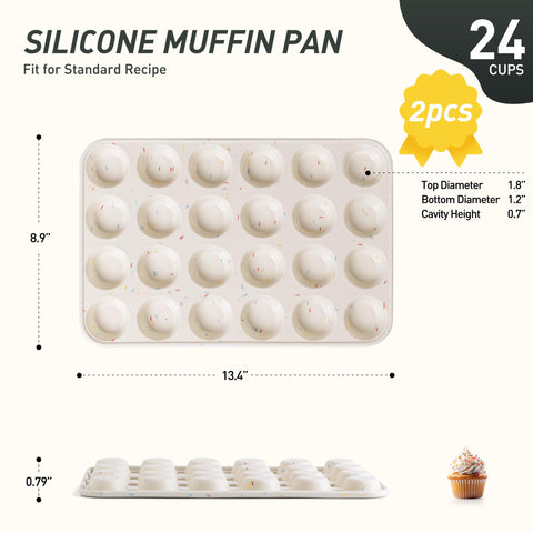 Socisen 24-tazas molde mini cupcakes para porciones uniformes.