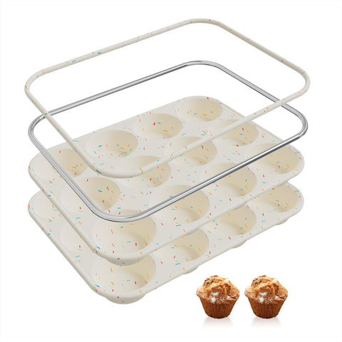 Socisen molde-magdalenas-silicona-12-cups: hornea 12 porciones uniformes con desmolde suave.