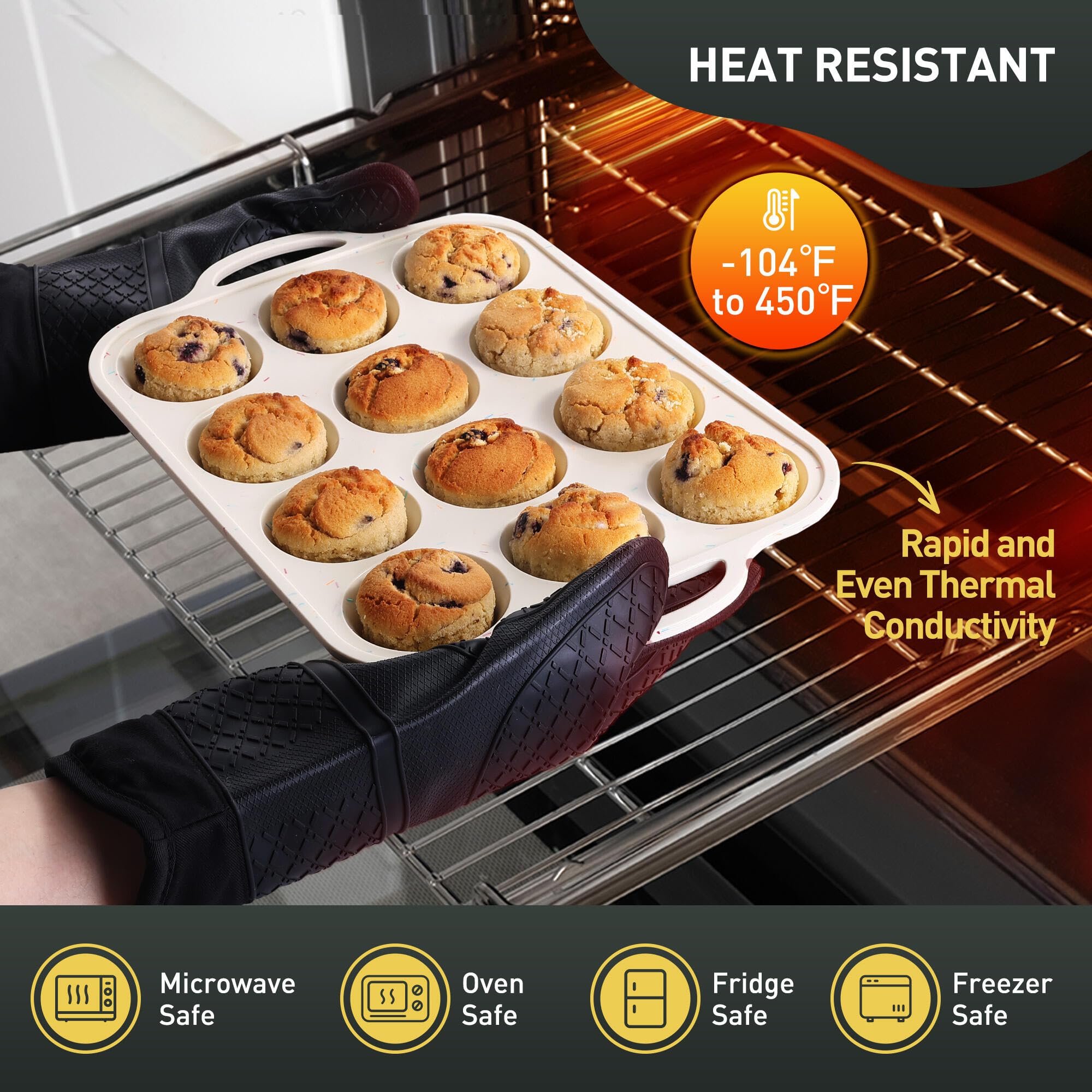 Socisen molde muffin tamaño regular para lotes completos.