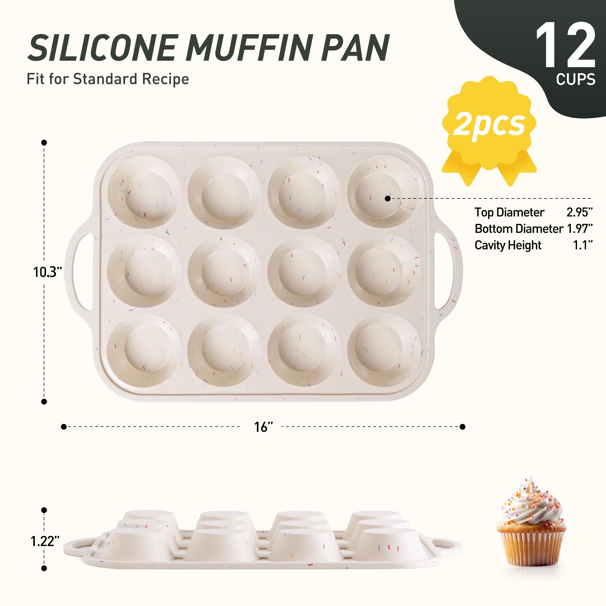 Socisen molde muffins con asas ergonómicas para manejo estable.