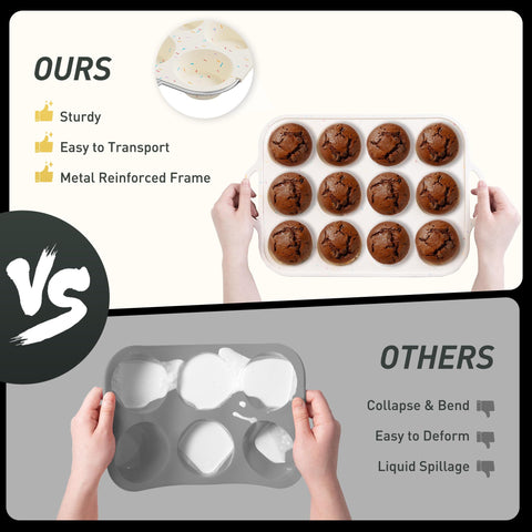 Socisen muffin-pan desmoldado fácil para recetas pegajosas.