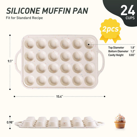 Socisen pan muffin distribución 24 cupos para hornear lotes uniformes.