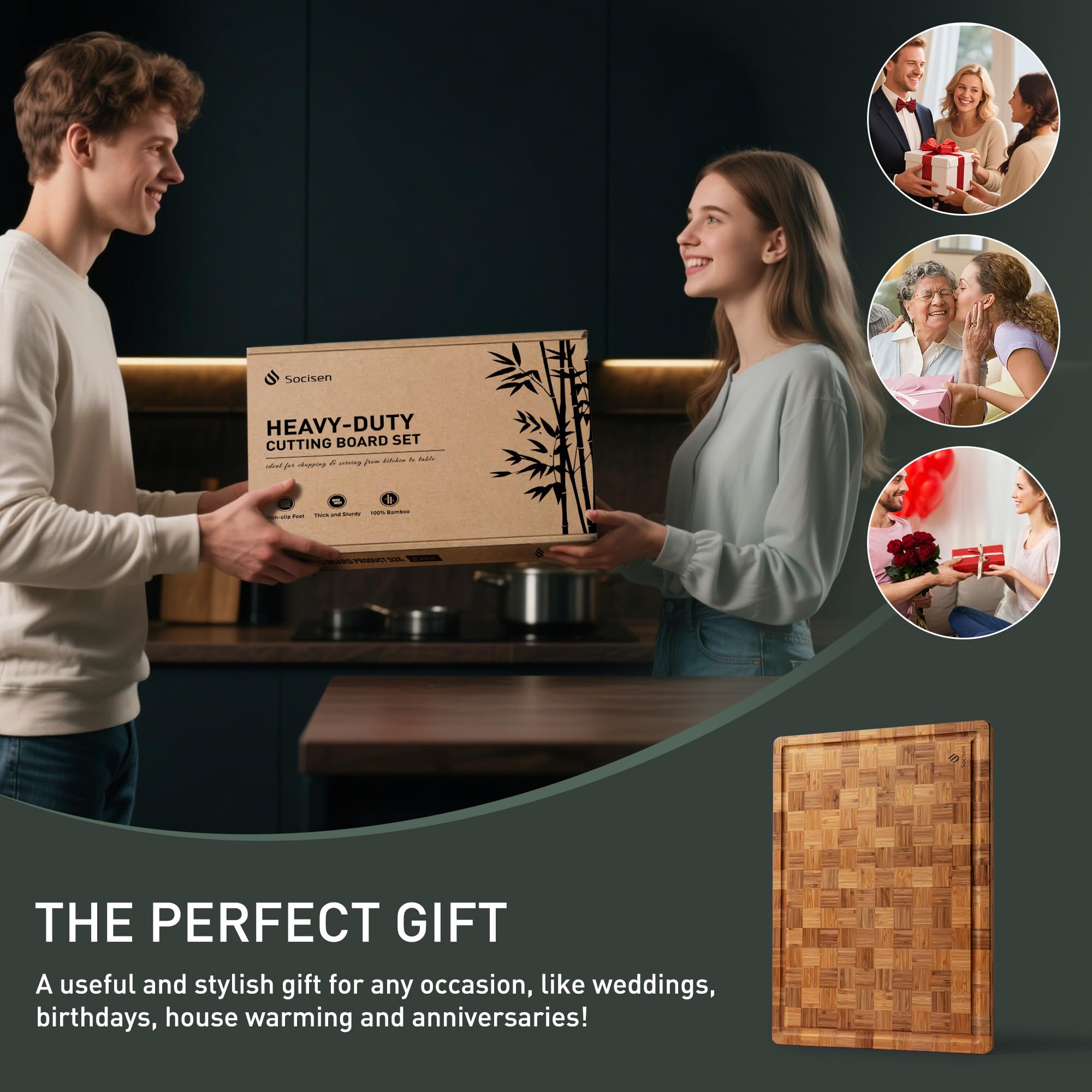 Regalo perfecto para nuevo hogar con la tabla de corte de Socisen.