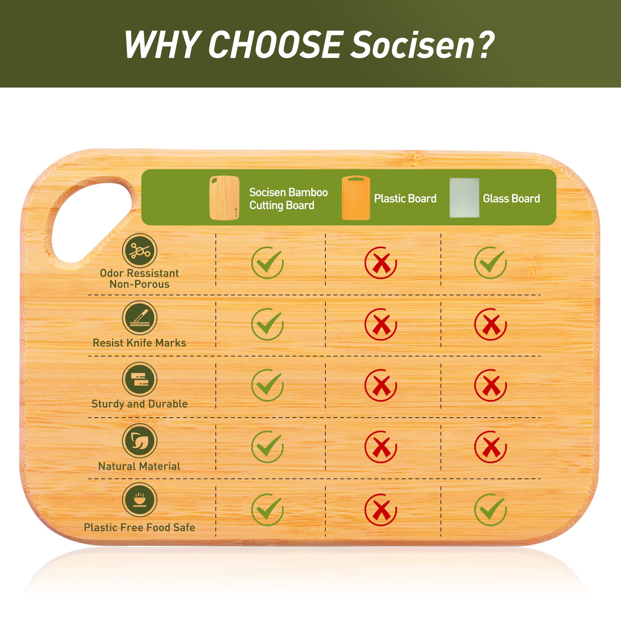 Socisen: tabla versátil para cortar y servir.