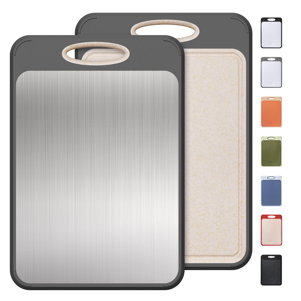 Socisen tabla doble cara en acero inoxidable para carnes, higiene confiable.