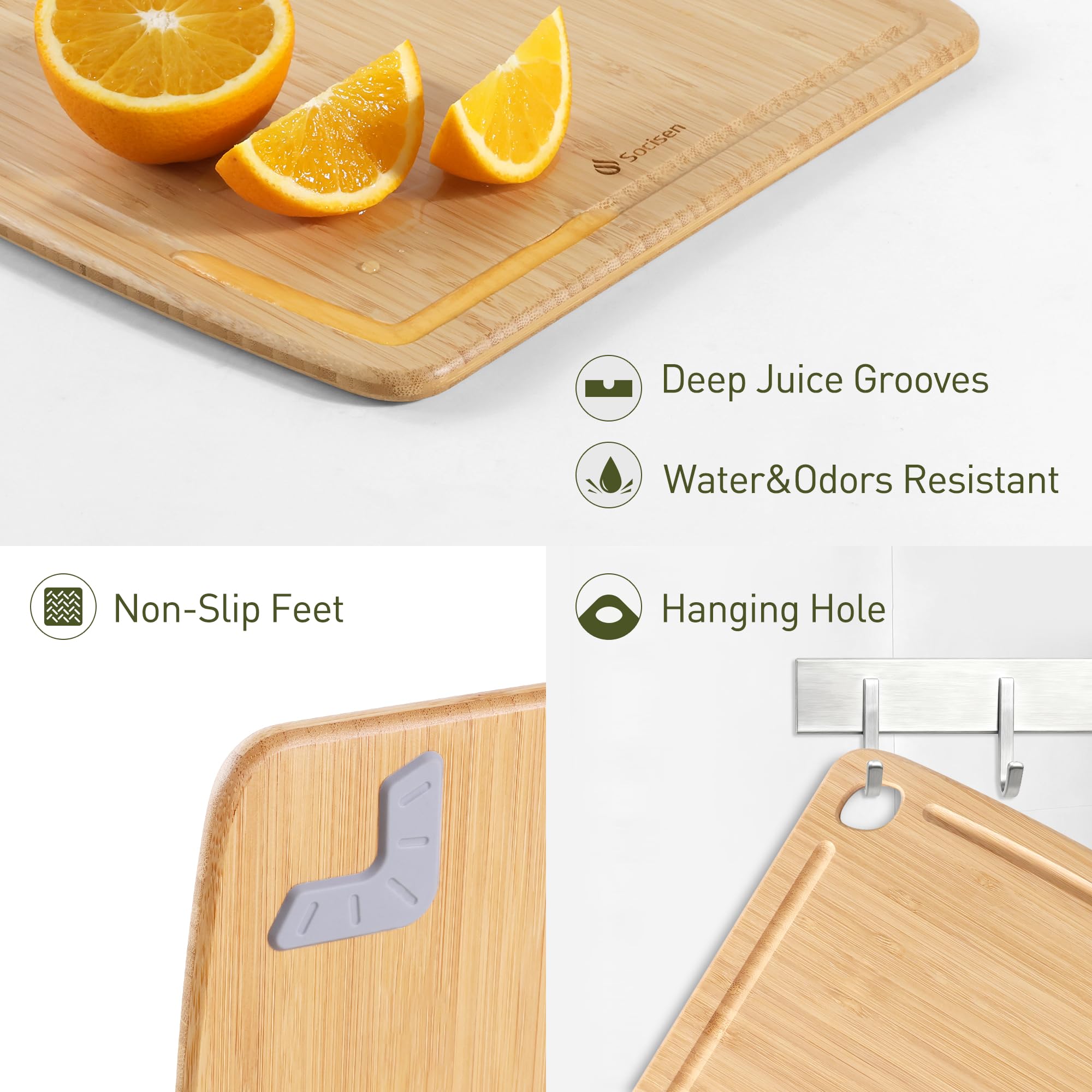 Socisen tabla con surco para jugo que evita derrames