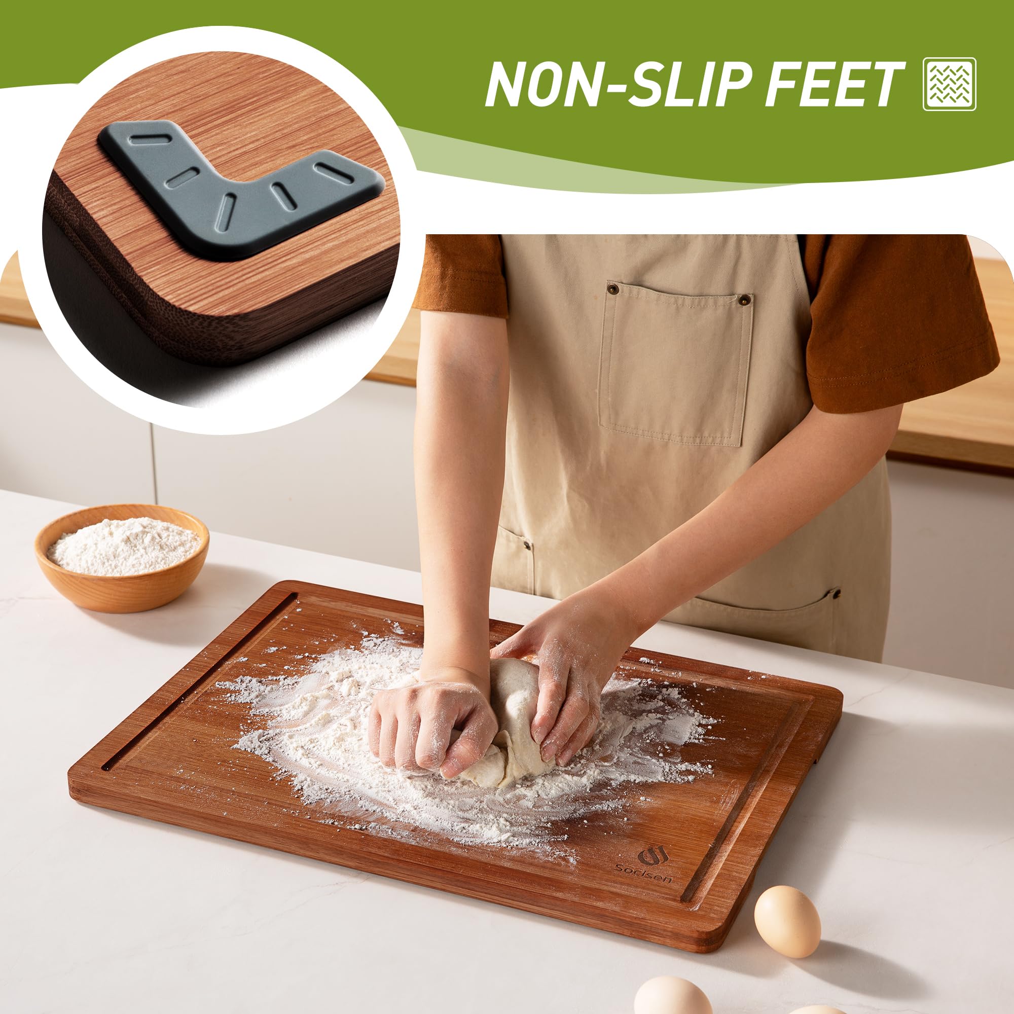 Socisen Tablas con patas antideslizantes para mayor estabilidad.