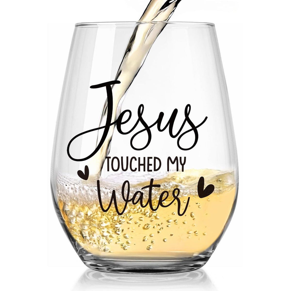 Vaso de vino sin tallo Socive con toque de Jesús, ideal para celebrar con humor y fe.