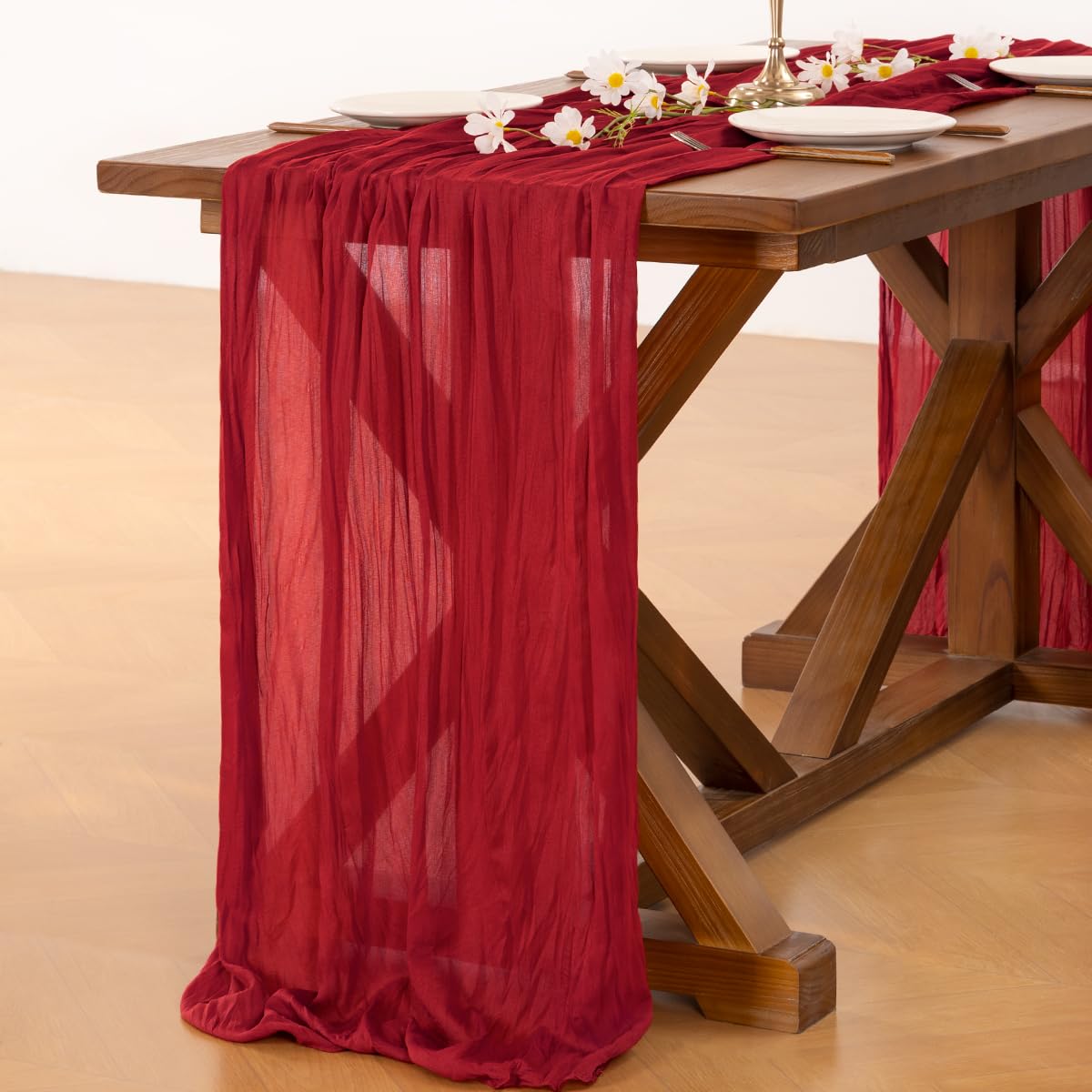 Socomi diseño artesanal gasa roja para decoracion de interiores