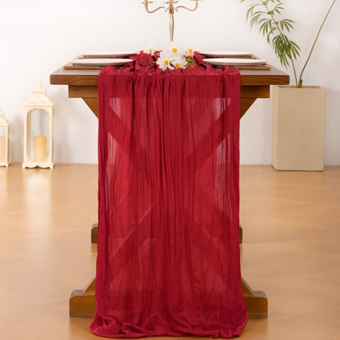 Socomi camino de mesa gasa rojo para fiestas