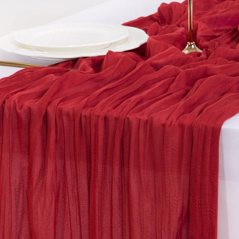 Socomi camino de mesa gasa roja para uso exterior