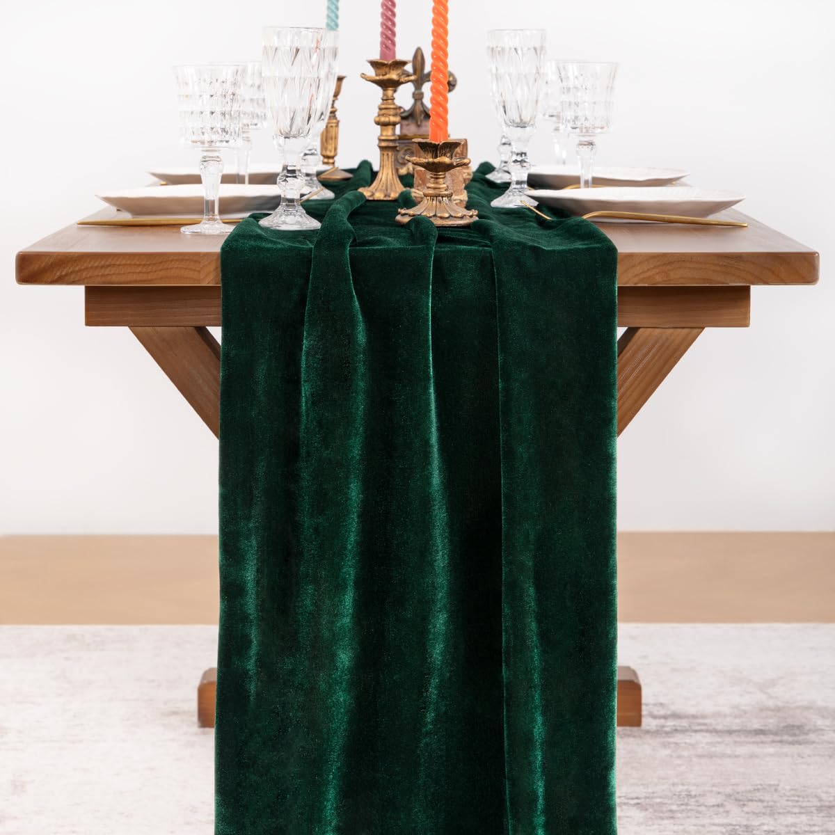 Socomi camino de mesa velvet con bordes cosidos para acabado pulido
