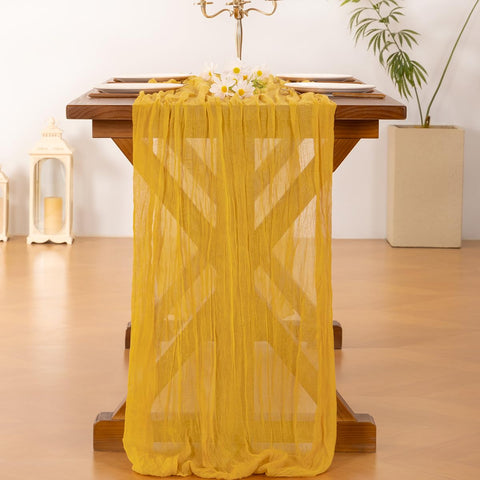 Socomi camino de mesa gasa dorada tejida natural, uso elegante