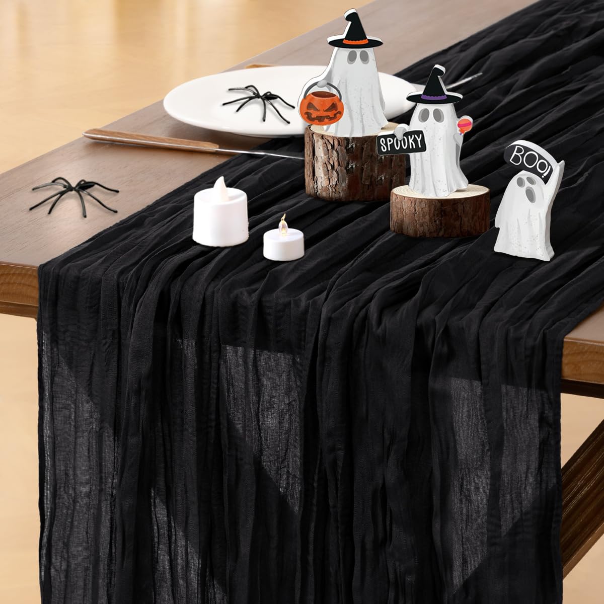 Socomi gasa para mesa negra de 120 pulgadas, ideal para bodas.