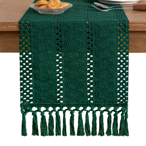 Socomi mantel corredor tejido texturizado para un ambiente boho.