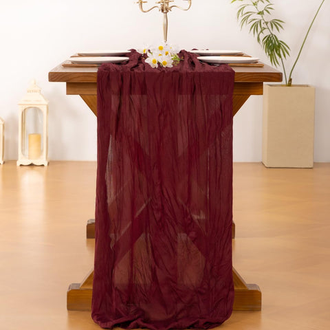 Socomi mantel gasa burdeos decorativo para arcos de boda