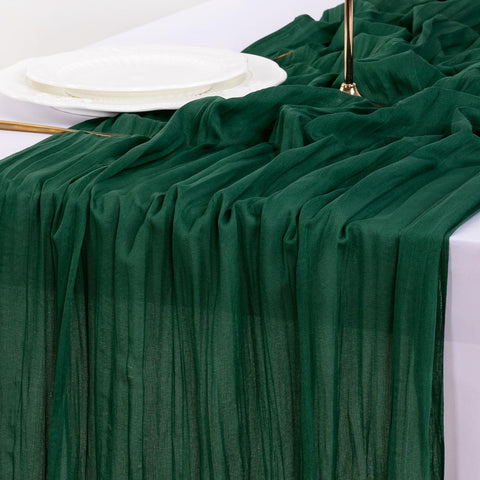 Socomi mantel gasa verde esmeralda, función versátil para cenas, reuniones y temporada festiva.