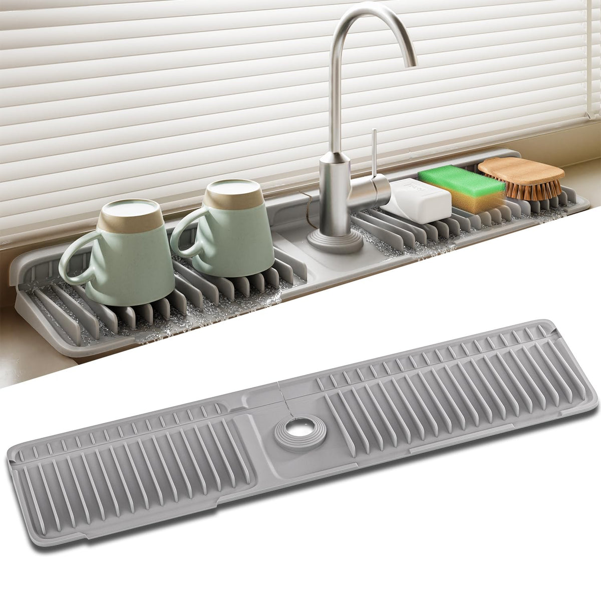 SOCORIA protector salpicaduras grifo cocina, mantiene la zona del grifo seca y limpia