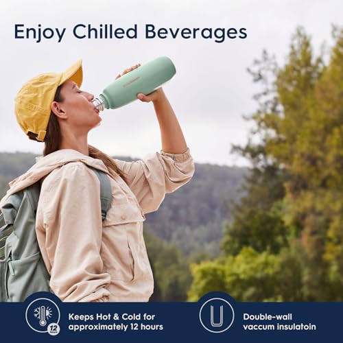 Sodastream Fizz & Go Cool, botella arena, diseño ergonómico para transportar con comodidad.