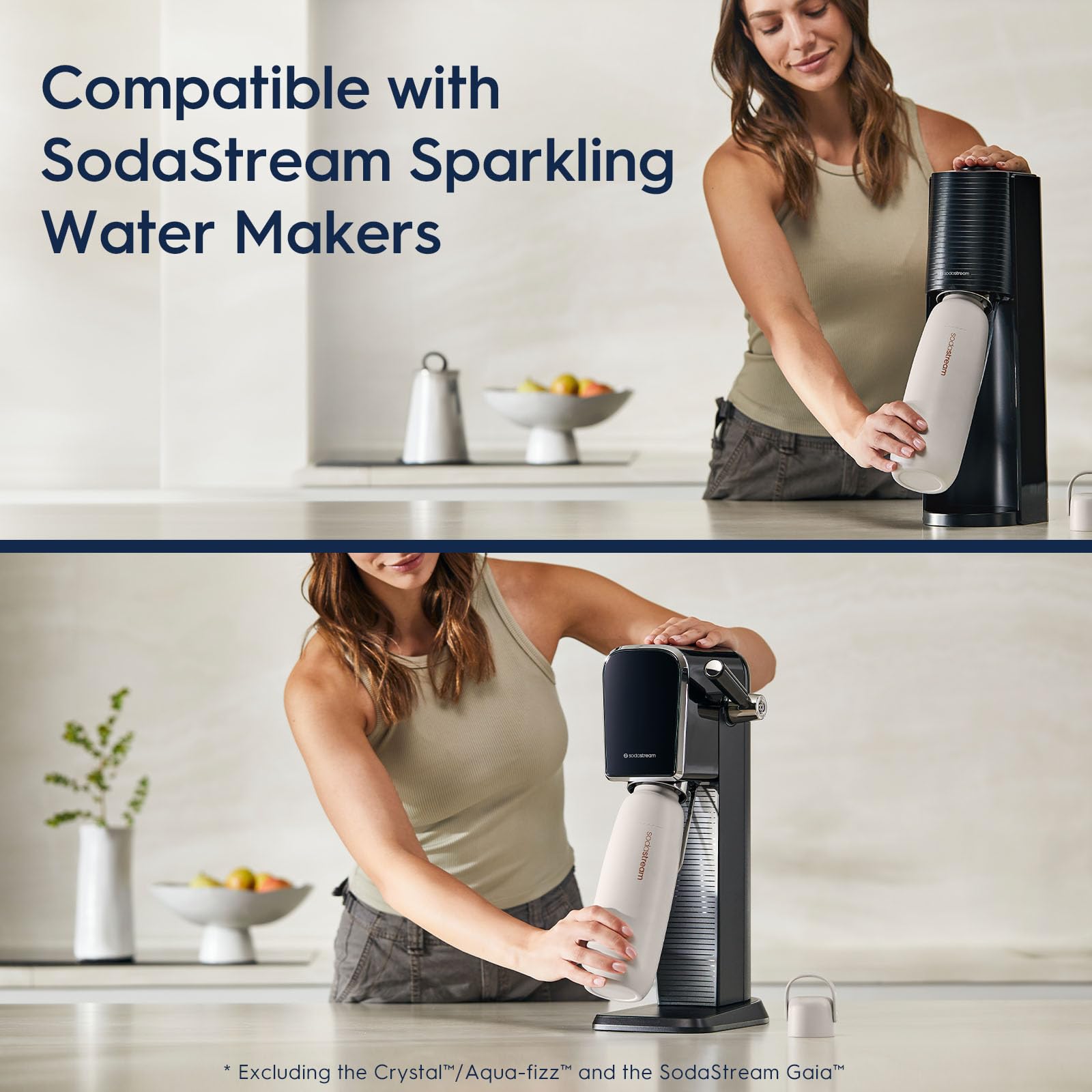 Sodastream Fizz & Go Cool, botella arena, apta para lavado a mano para mayor durabilidad.