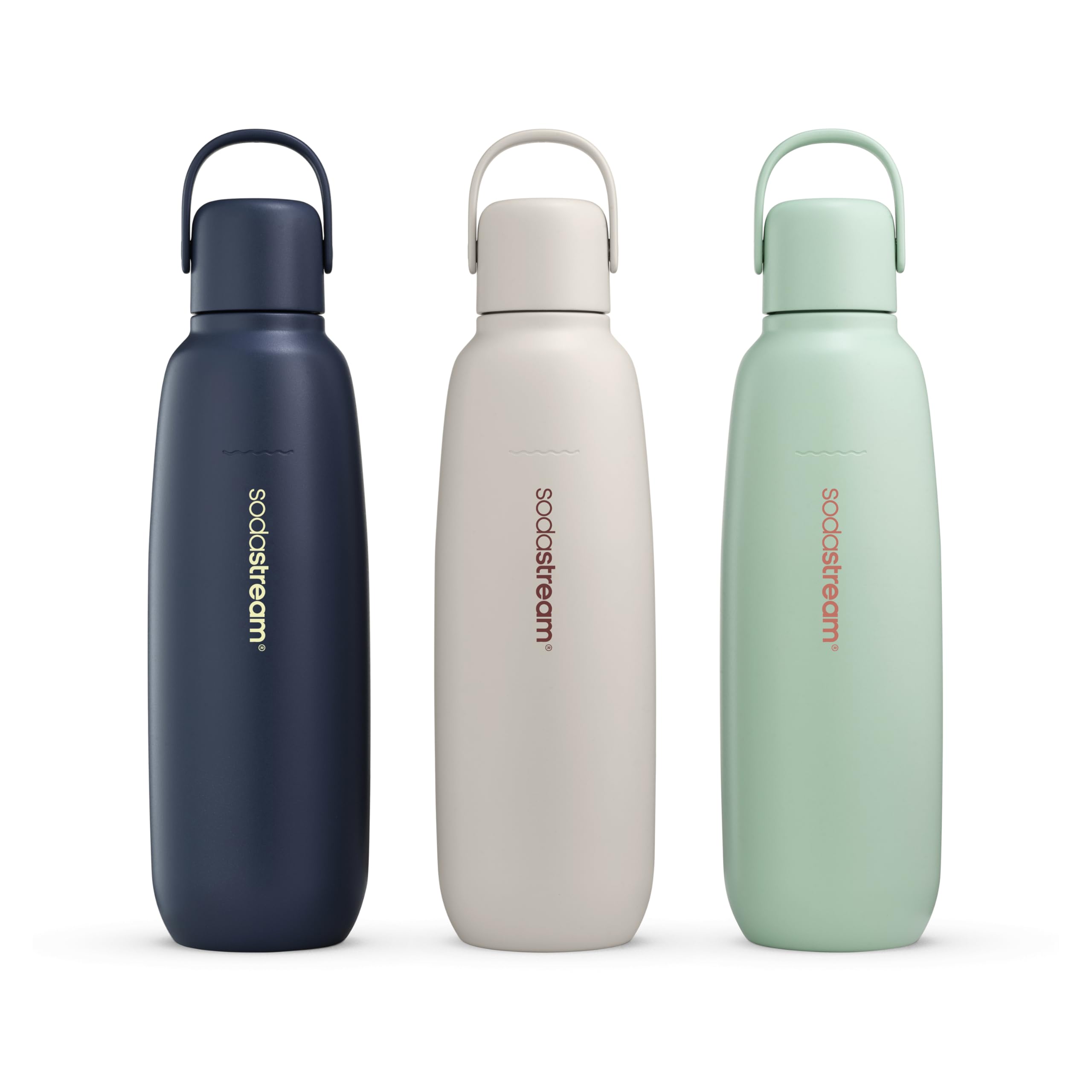 Sodastream Fizz & Go Cool, asa de transporte visible, perfecta para llevar bebidas con facilidad.