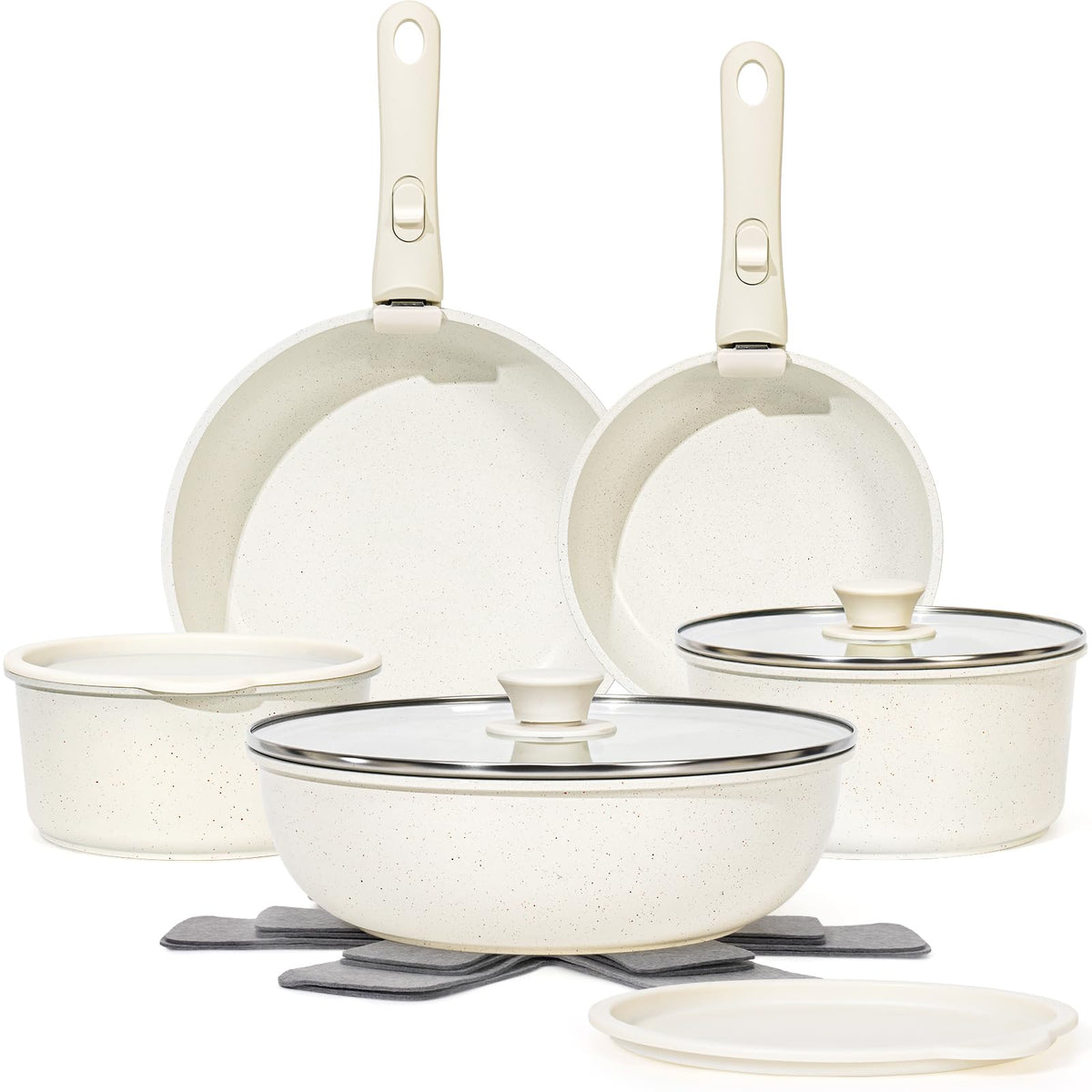 Set SODAY de 15 piezas con mango desmontable para apilar y ahorrar espacio.