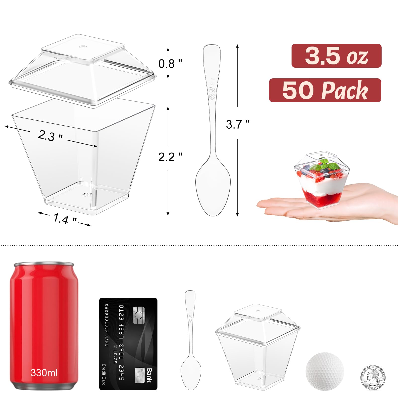 Soelomu cucharas desechables para postre, útiles en eventos.