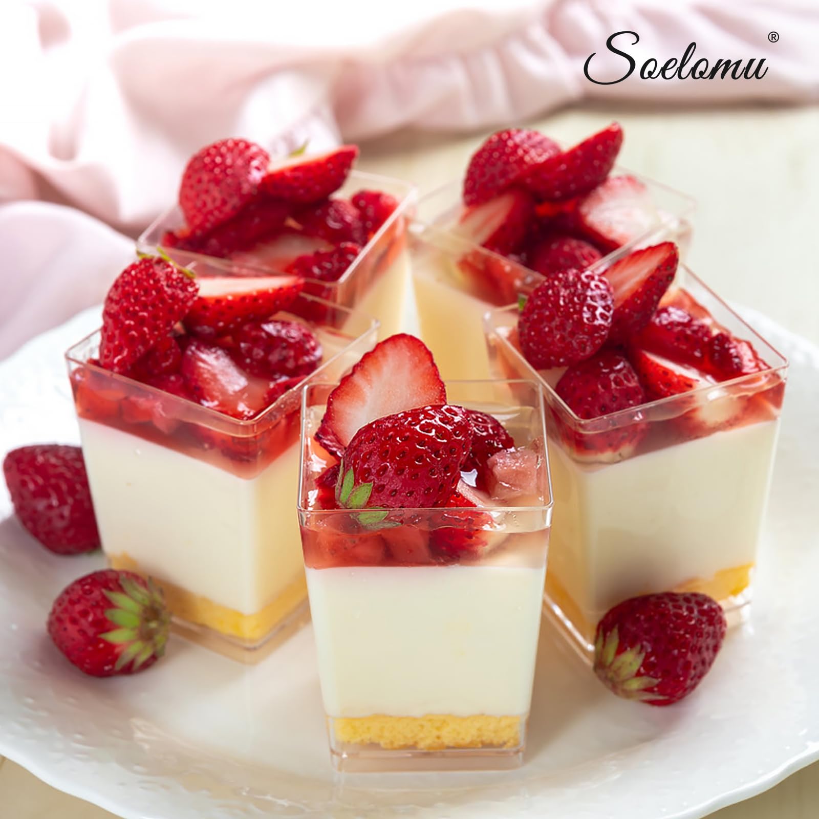 Soelomu vasos postre apilables para ahorro de espacio