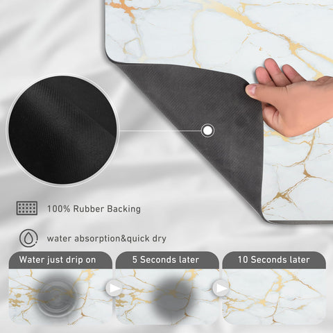 Sofort alfombrilla de doble capa absorbente para secar tazas y utensilios.