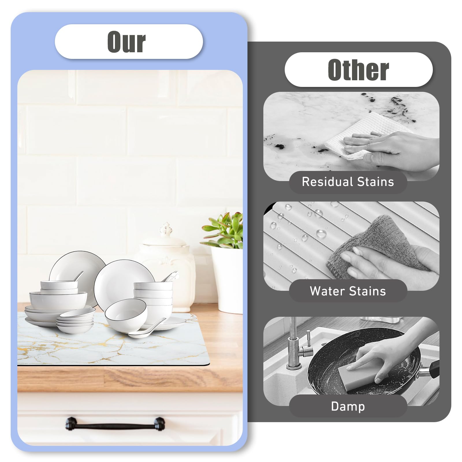Sofort tapete multiusos para cocina, útil para secar platos, tazas o cuencos.