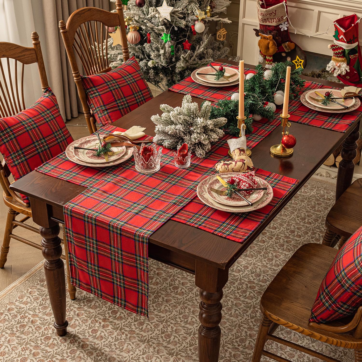 Softalker decoración navideña para mesa, crea ambiente cálido en reuniones.