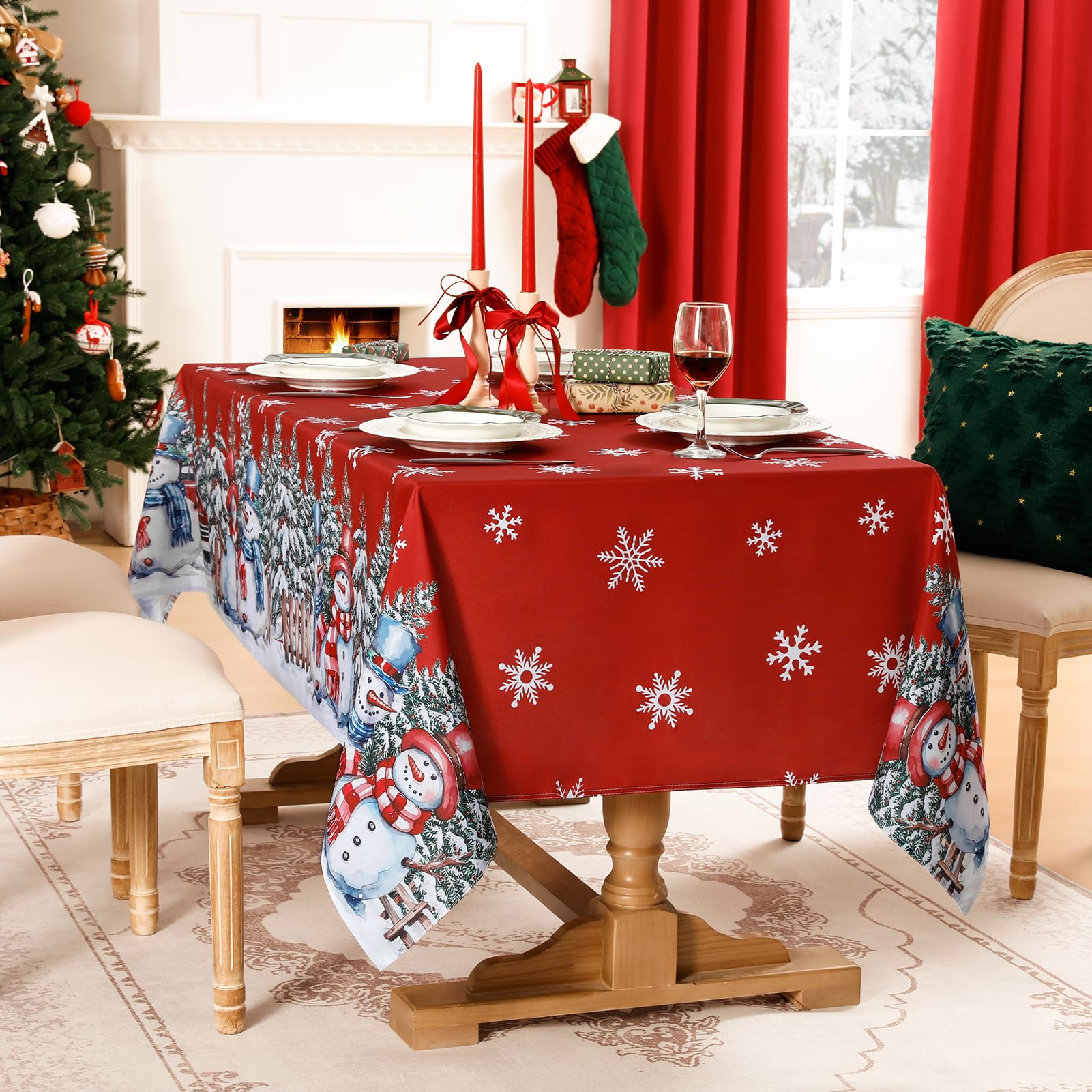 Mantel Softalker para cena festiva, protege la mesa y recibe invitados.