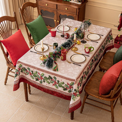 Softalker Mantel damasco Navidad; diseño elegante que realza la mesa.