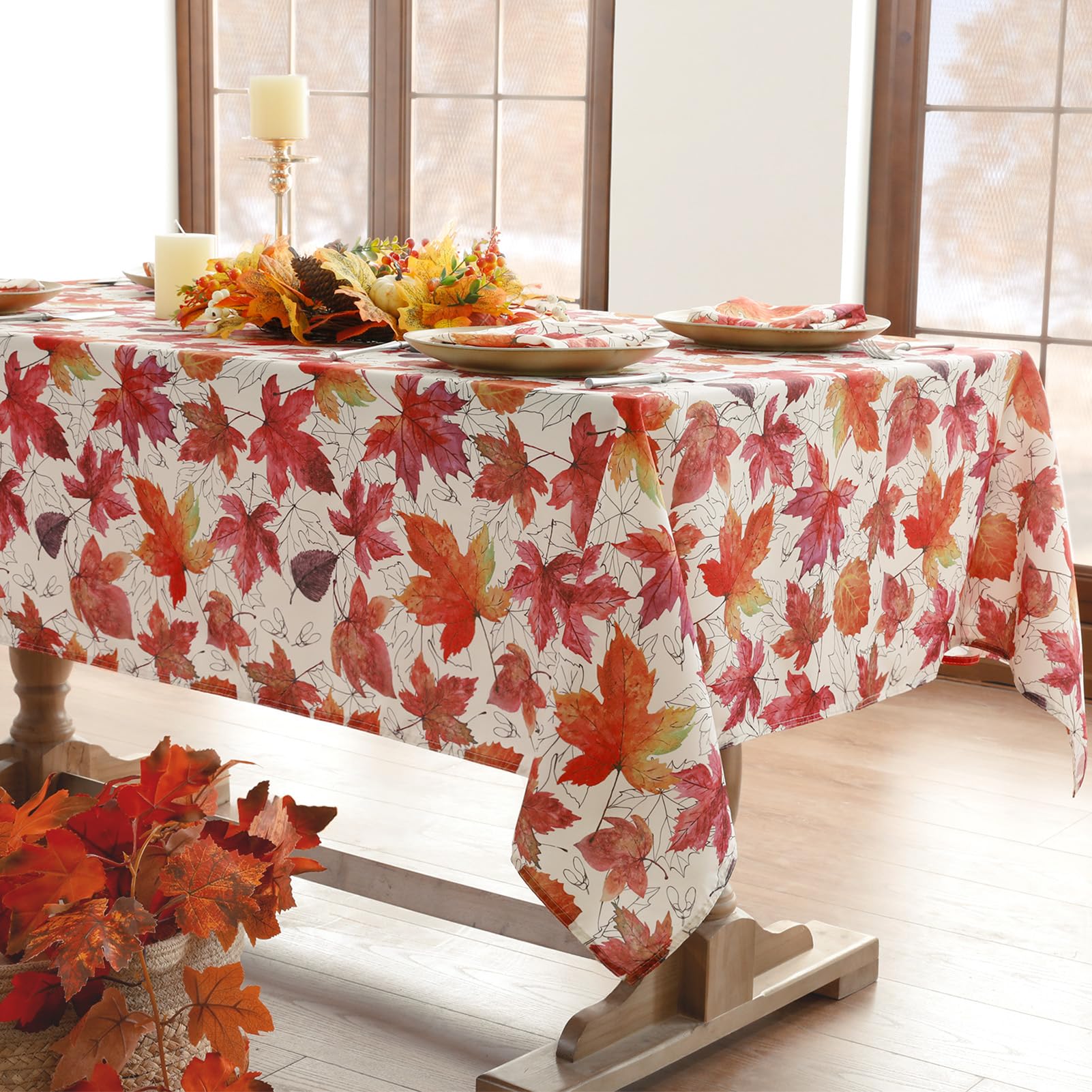 Mantel Softalker con dibujo de hojas de arce, ideal para otoño