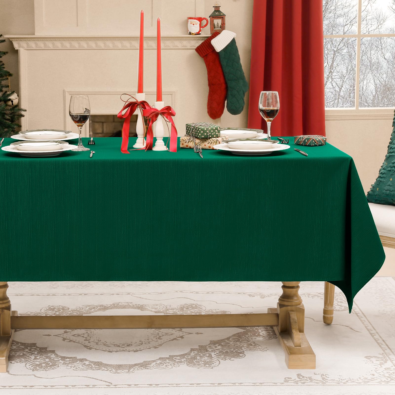 Softalker mantel jacquard verde, tela lavable apta para interior y exterior