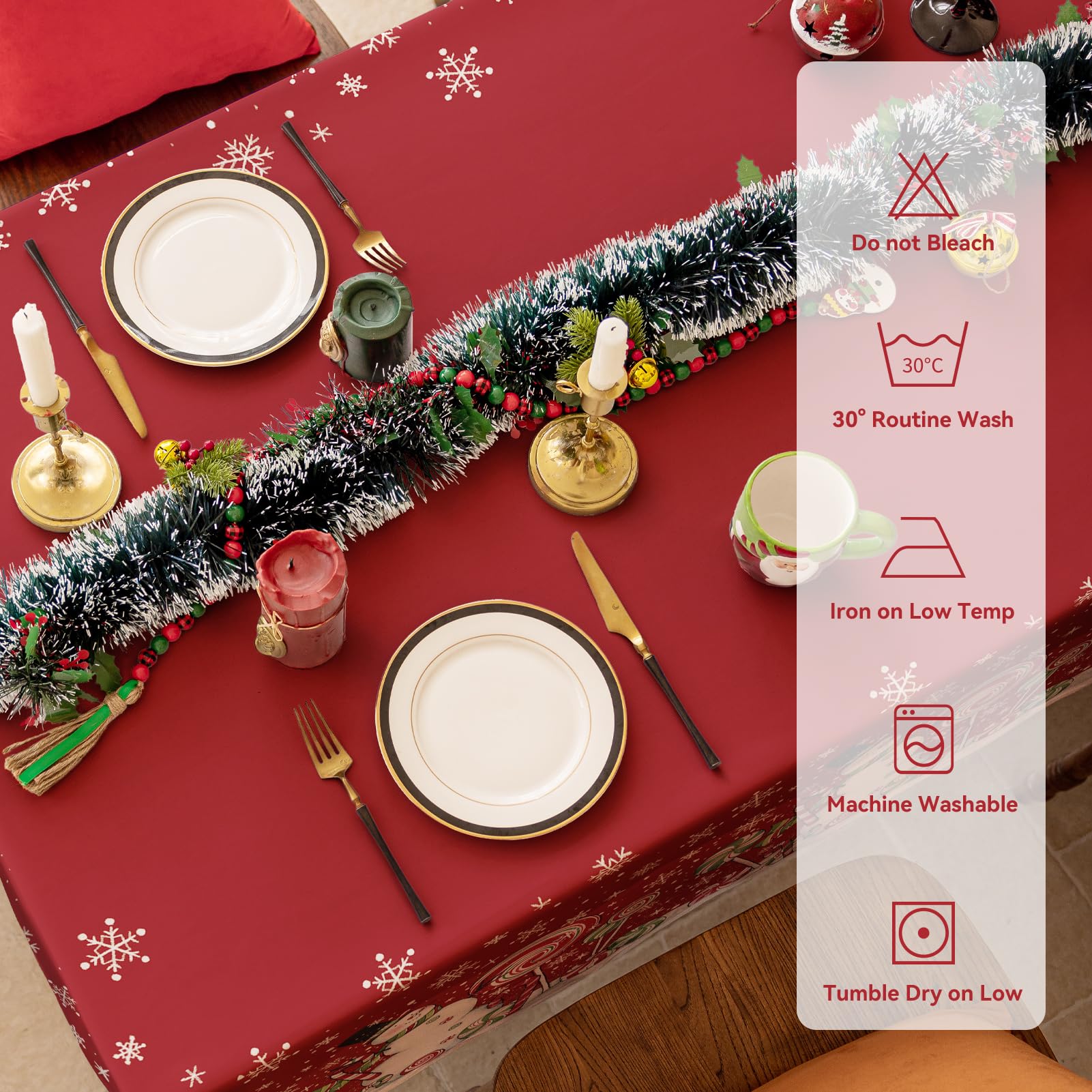Softalker mantel navideño: acabado resistente a manchas para uso diario