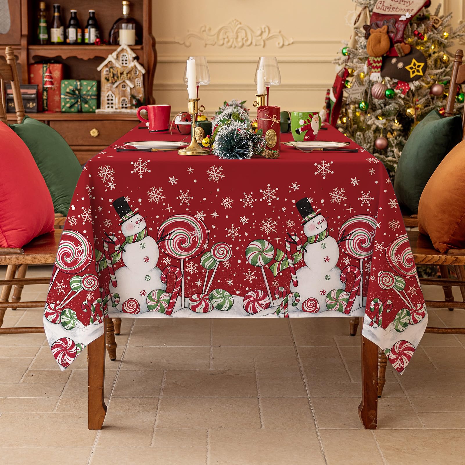 Softalker mantel navideño: copos de nieve realzan la decoración invernal de la mesa