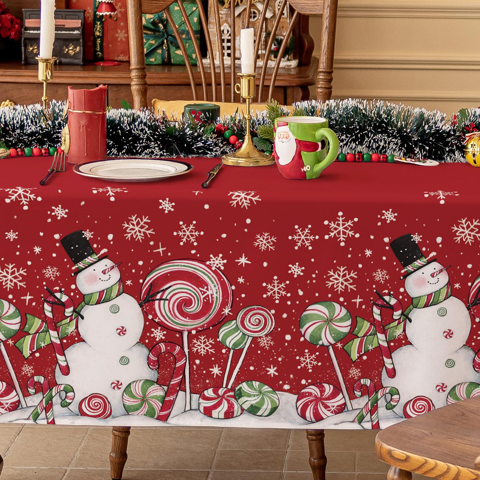 Softalker mantel navideño: talla 152 x 366 cm para 10–12 comensales