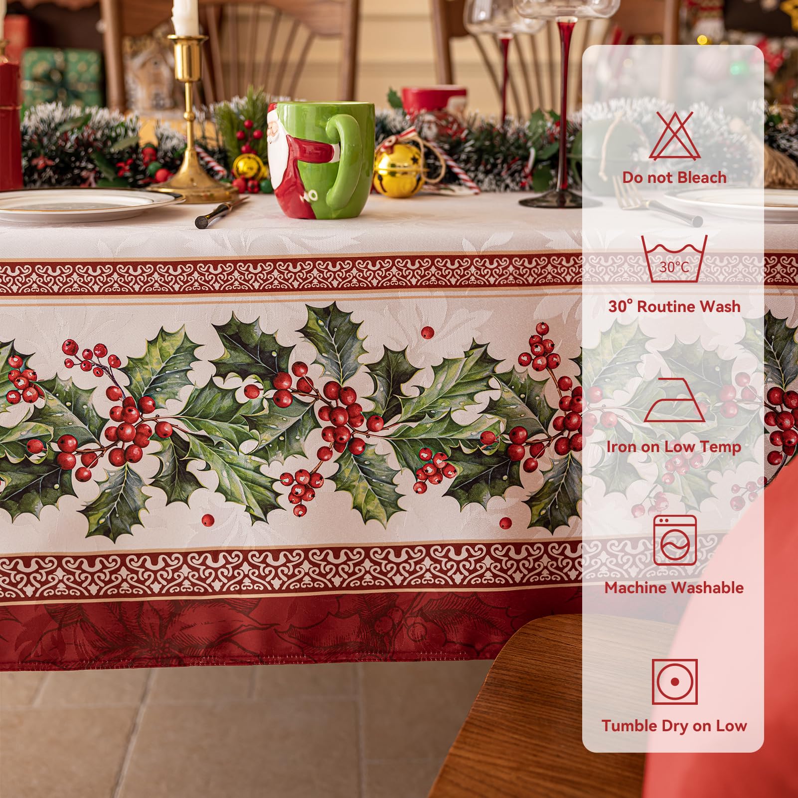 Softalker Mantel para 4-6 personas; ajuste perfecto en el comedor.