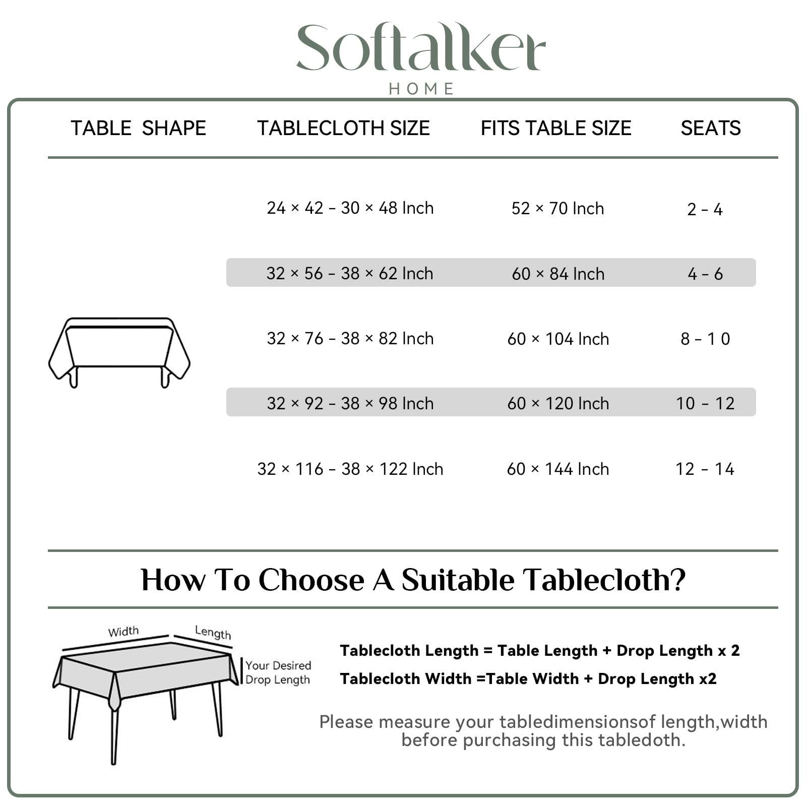 Softalker mantel ideal para eventos y banquetes familiares.