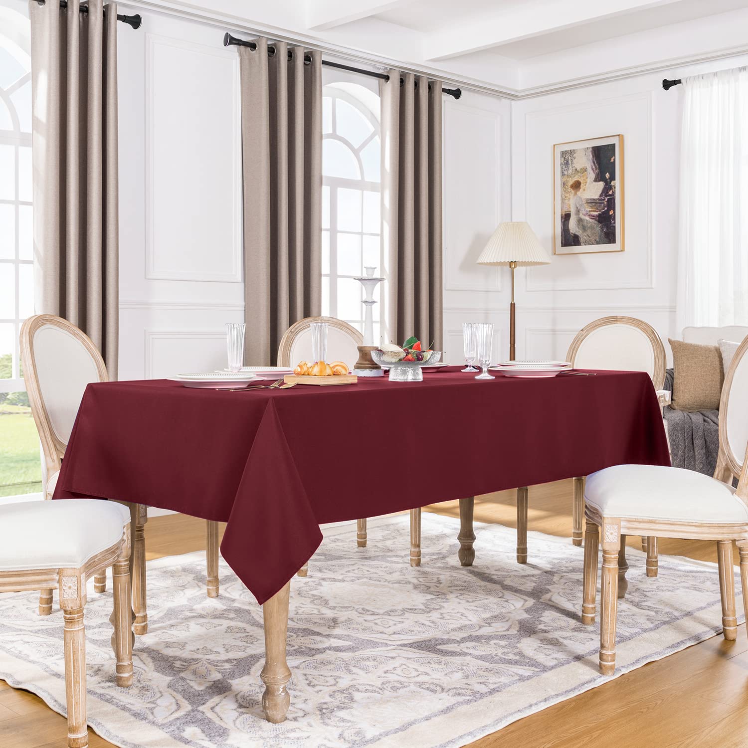 Mantel Softalker burdeos de 60x84 pulgadas para mesas grandes