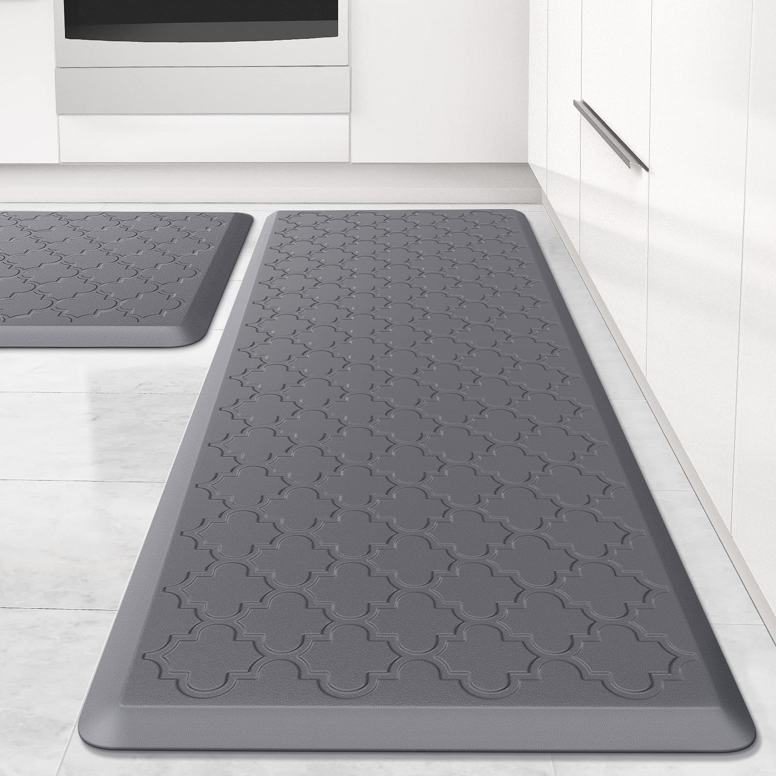 SoftDuo alfombra cocina 2 piezas gris: soporte cómodo para largas horas de pie