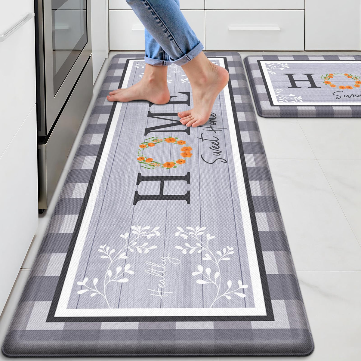 SofterCharm alfombra cocina anti-fatiga para pies cansados durante la preparación.